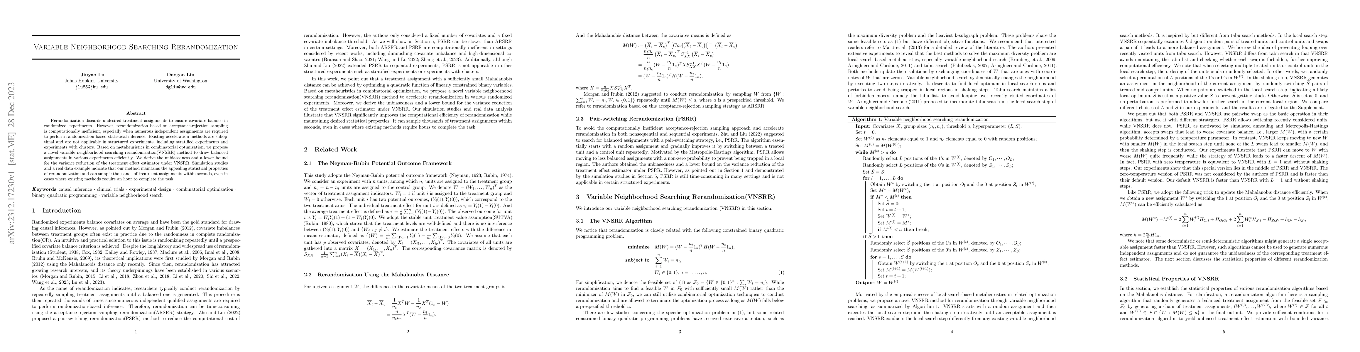 Thumbnail for Variable Neighborhood Searching Rerandomization