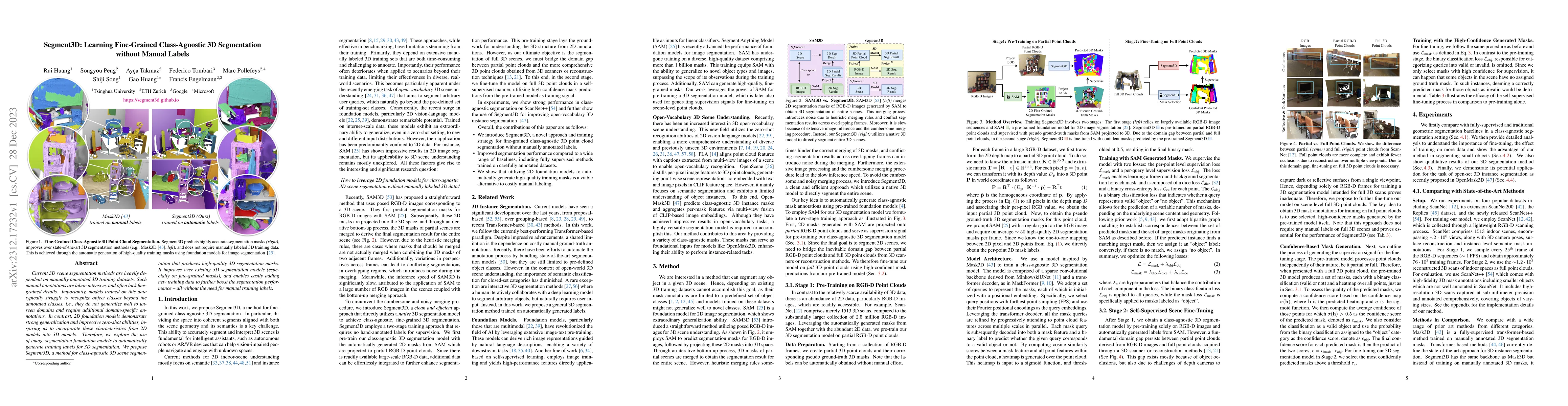 Thumbnail for Segment3D: Learning Fine-Grained Class-Agnostic 3D Segmentation without
  Manual Labels