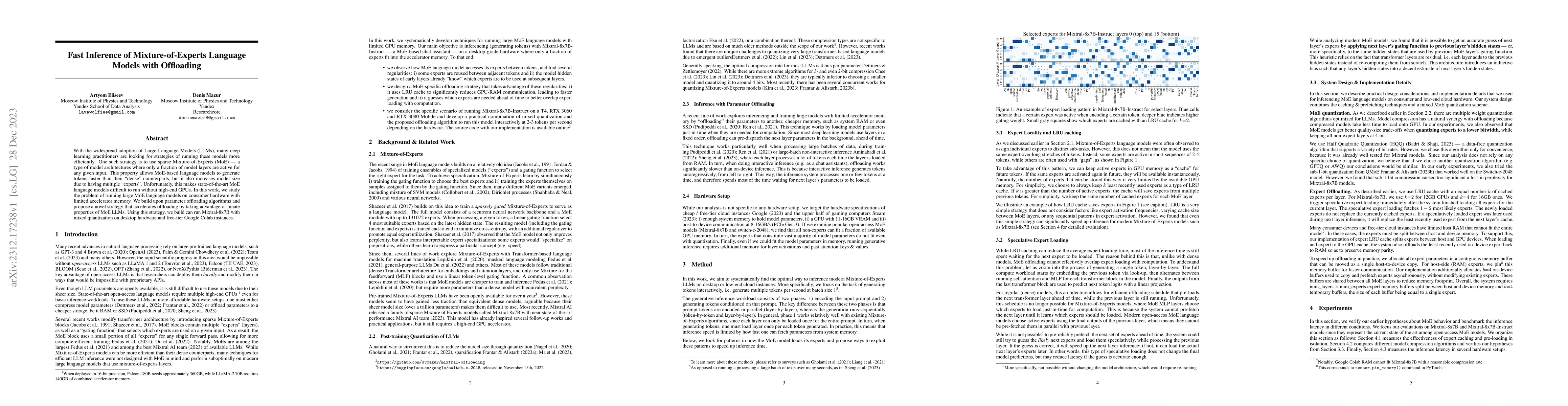 Thumbnail for Fast Inference of Mixture-of-Experts Language Models with Offloading