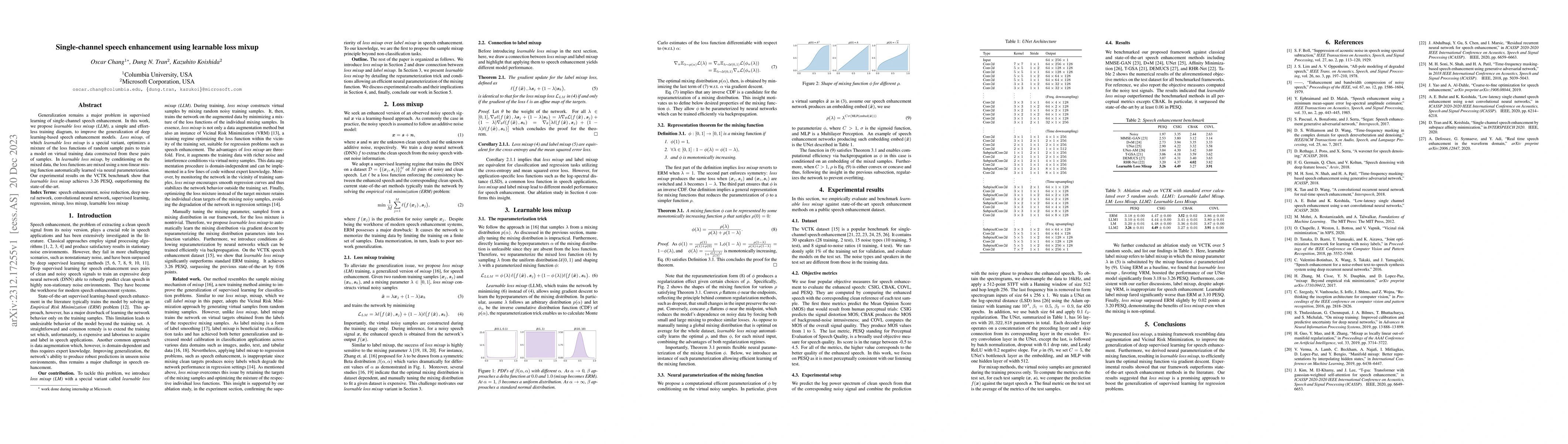 Thumbnail for Single-channel speech enhancement using learnable loss mixup