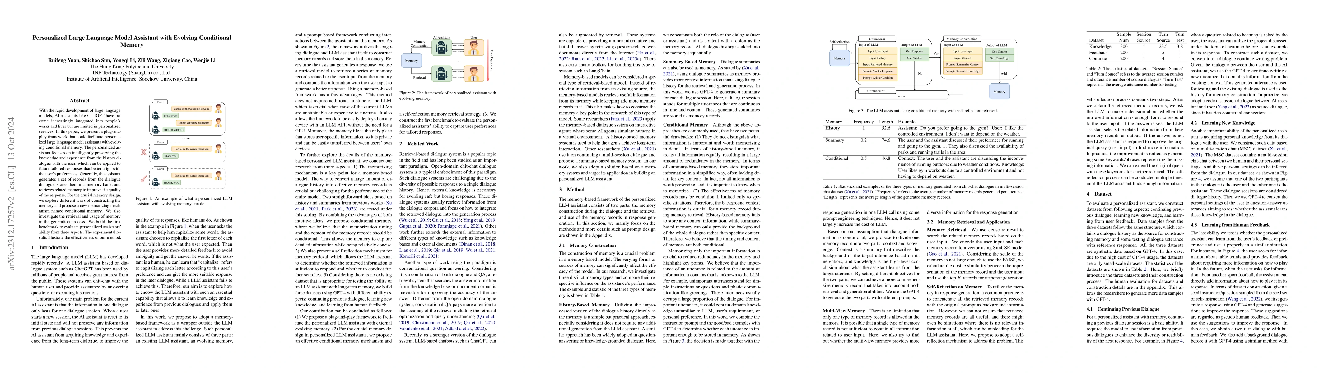 Thumbnail for Evolving Large Language Model Assistant with Long-Term Conditional
  Memory