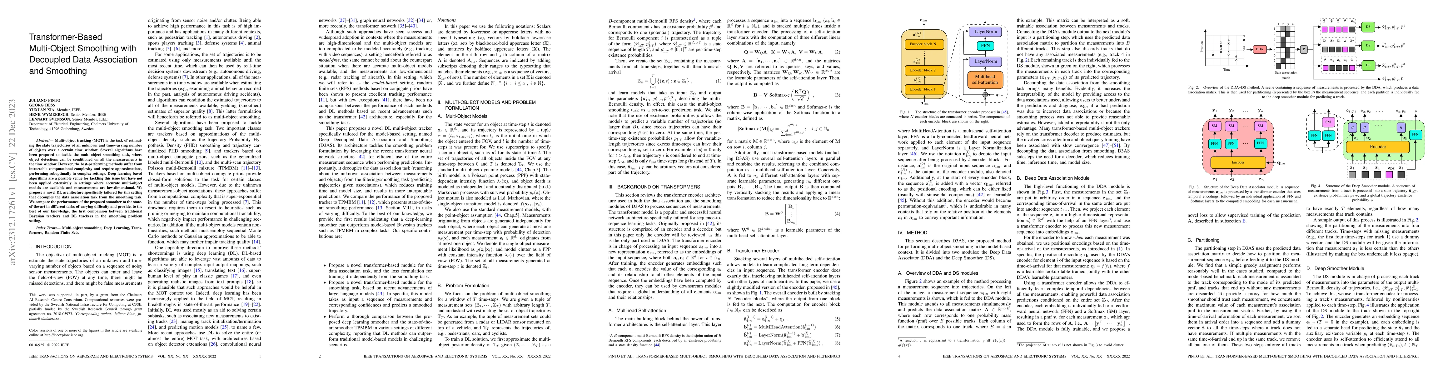 Thumbnail for Transformer-Based Multi-Object Smoothing with Decoupled Data Association
  and Smoothing