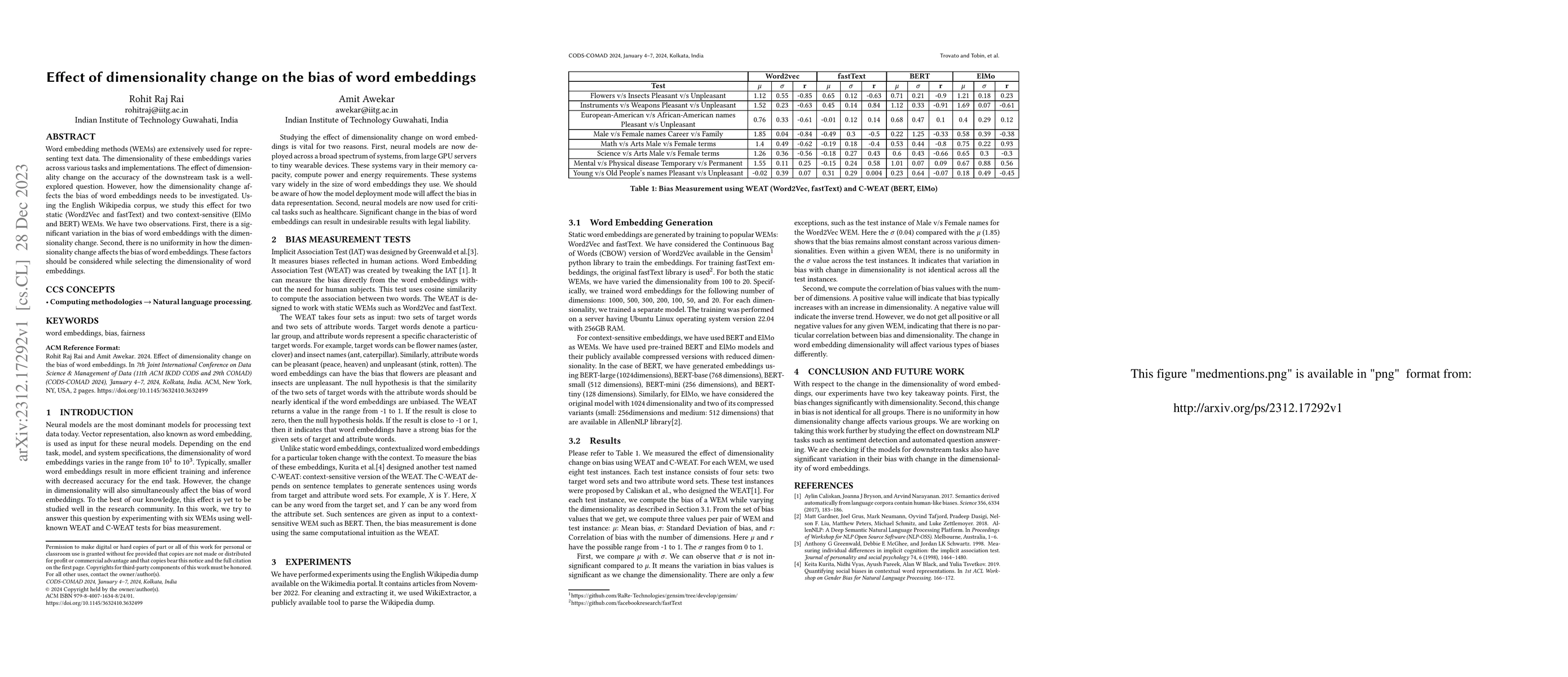 Thumbnail for Effect of dimensionality change on the bias of word embeddings