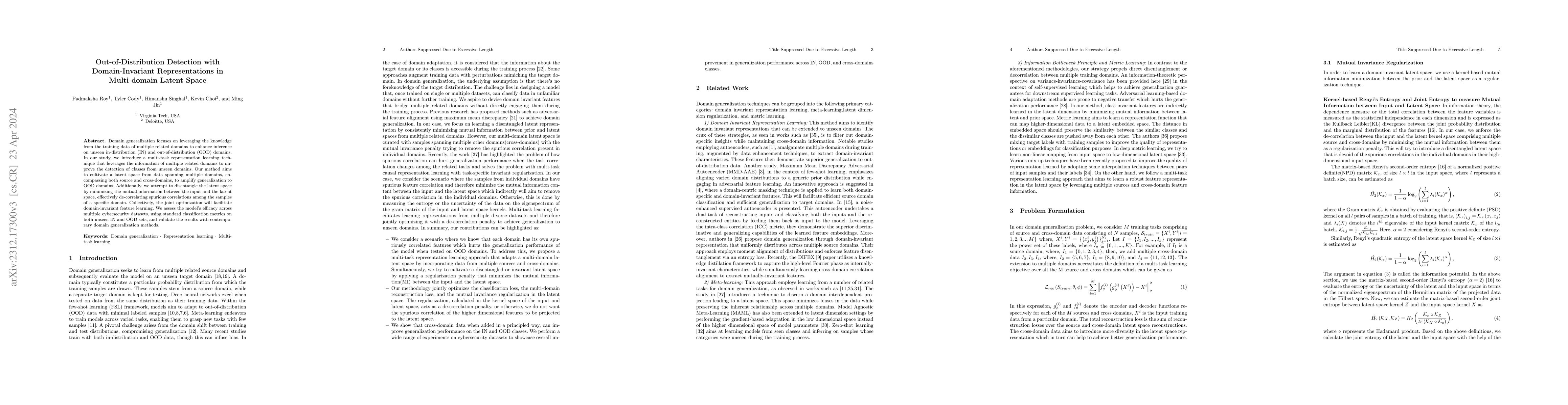 Thumbnail for Improving Intrusion Detection with Domain-Invariant Representation
  Learning in Latent Space
