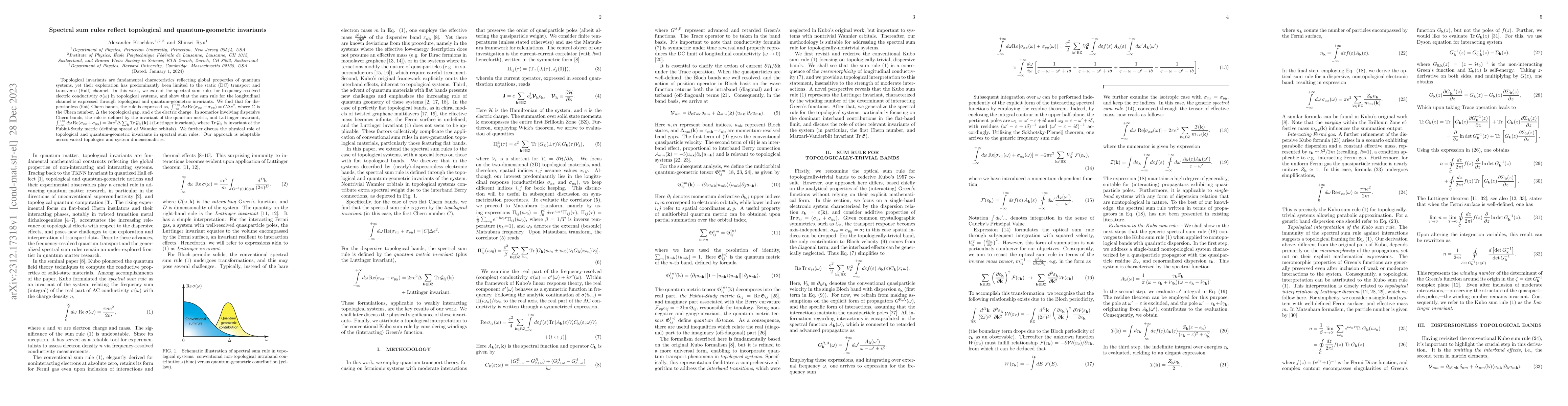 Thumbnail for Spectral sum rules reflect topological and quantum-geometric invariants