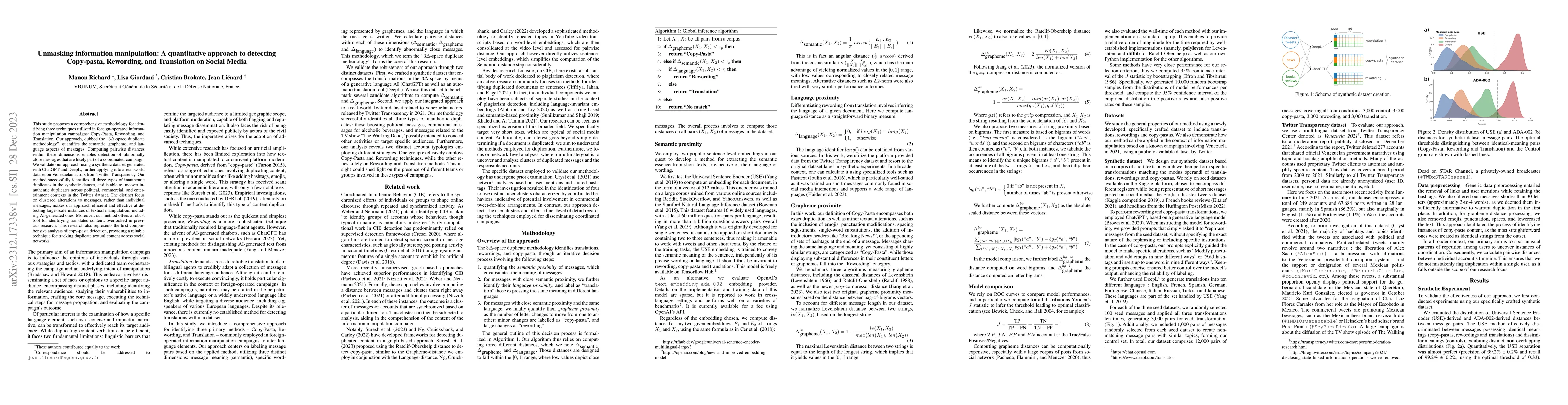 Thumbnail for Unmasking information manipulation: A quantitative approach to detecting
  Copy-pasta, Rewording, and Translation on Social Media
