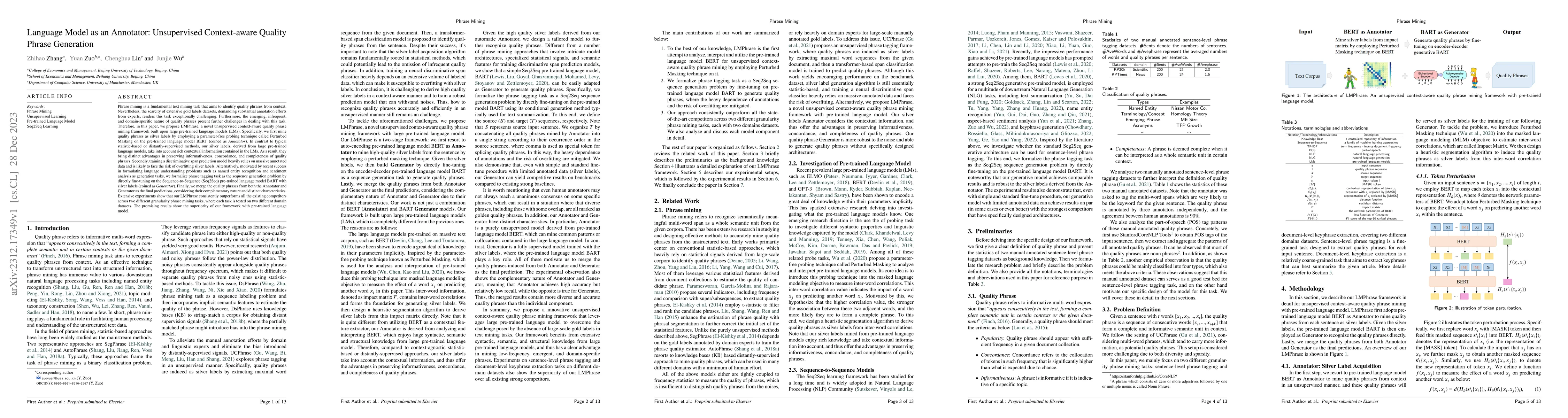 Thumbnail for Language Model as an Annotator: Unsupervised Context-aware Quality
  Phrase Generation