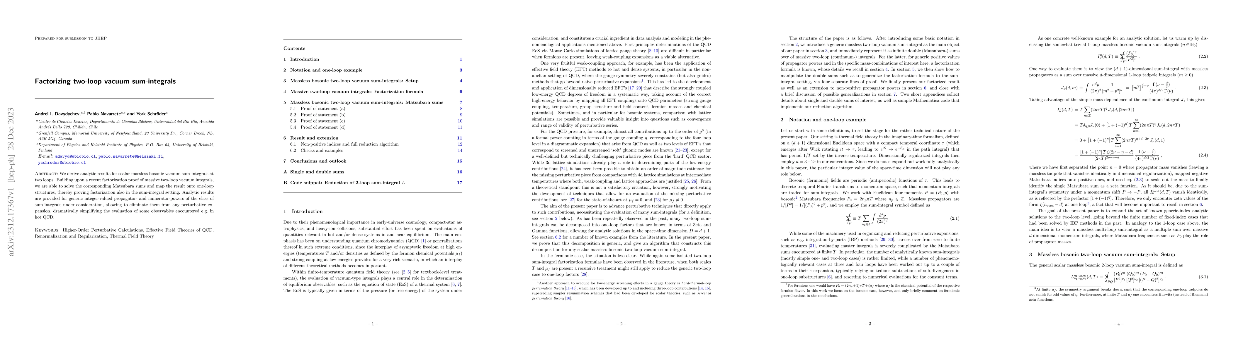 Thumbnail for Factorizing two-loop vacuum sum-integrals