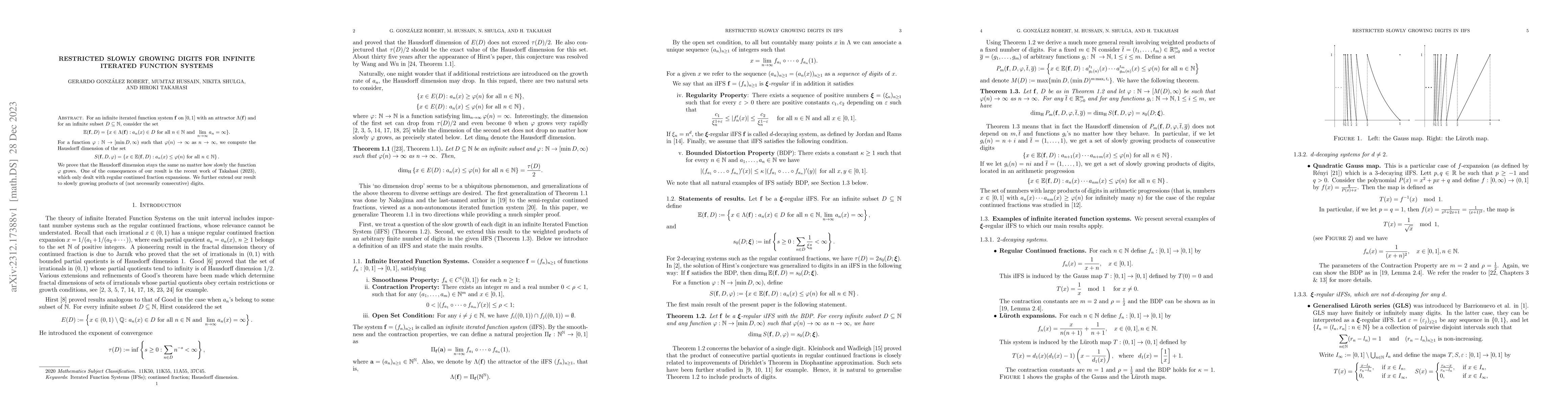 Thumbnail for Restricted slowly growing digits for infinite iterated function systems