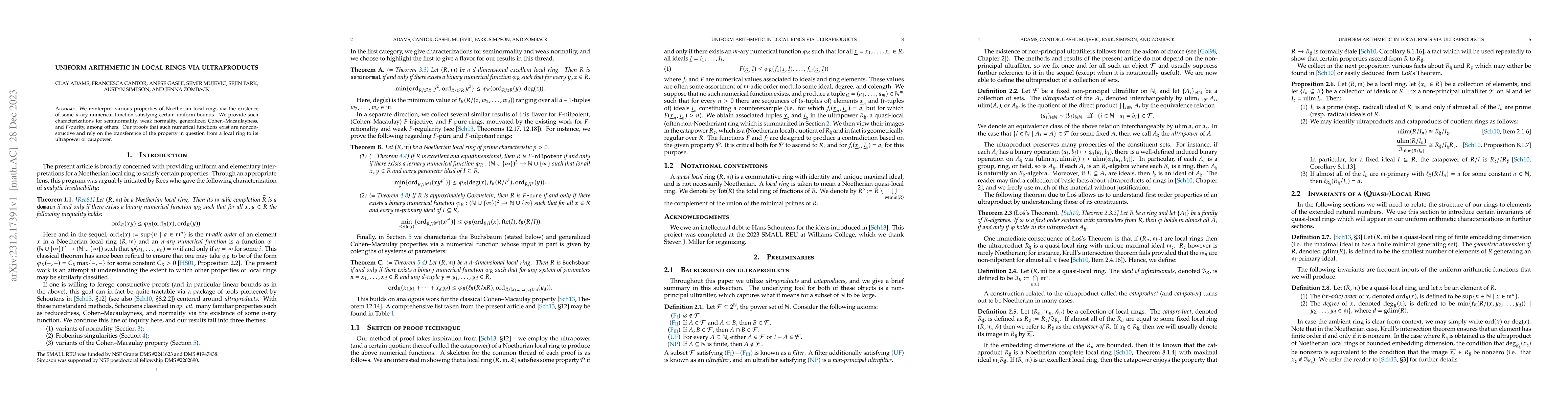 Thumbnail for Uniform arithmetic in local rings via ultraproducts