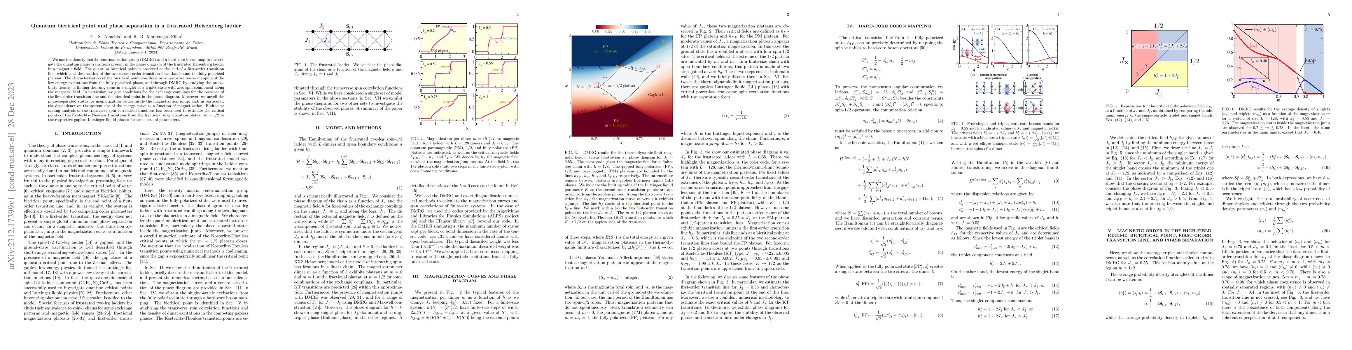 Thumbnail for Quantum bicritical point and phase separation in a frustrated Heisenberg
  ladder