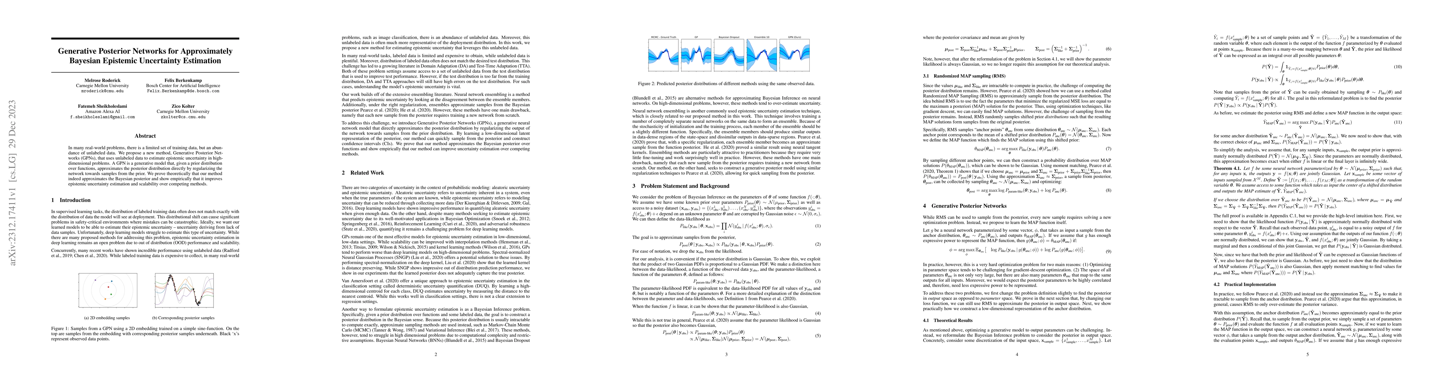 Thumbnail for Generative Posterior Networks for Approximately Bayesian Epistemic
  Uncertainty Estimation