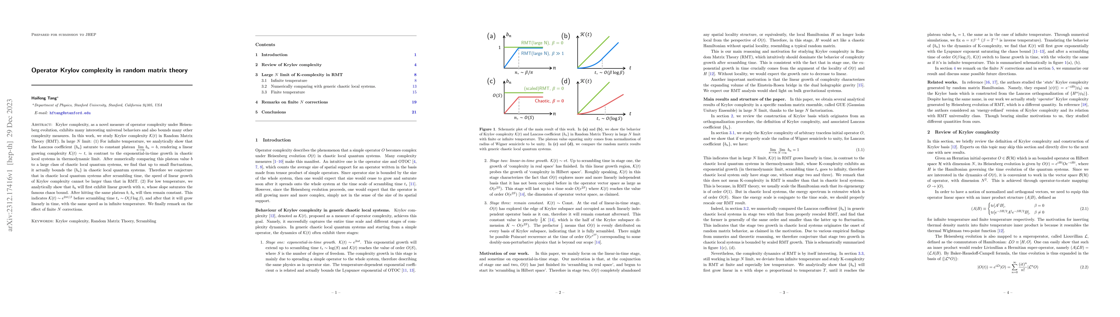Thumbnail for Operator Krylov complexity in random matrix theory