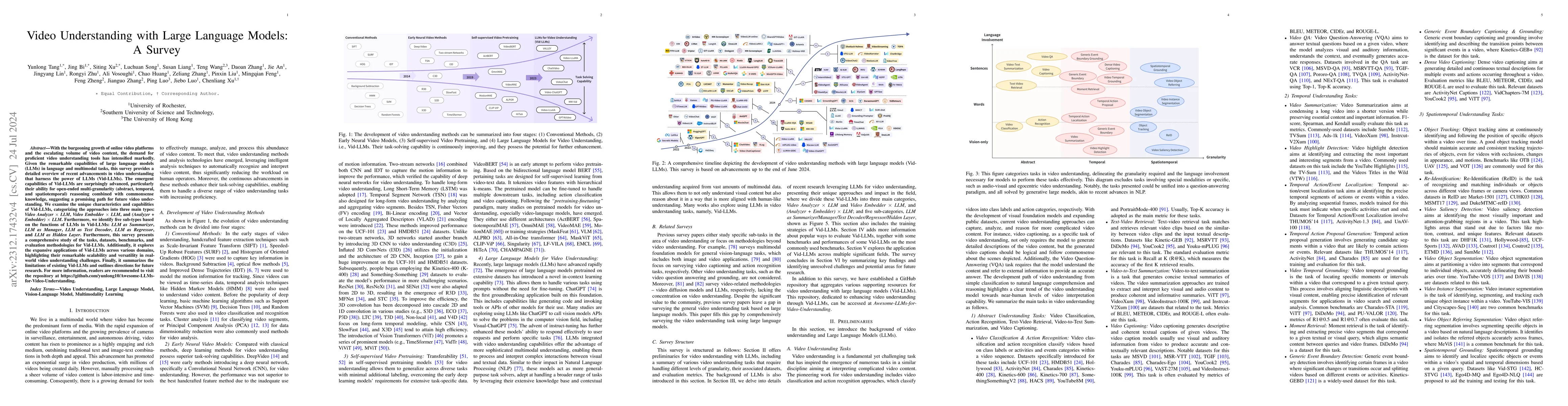 Thumbnail for Video Understanding with Large Language Models: A Survey