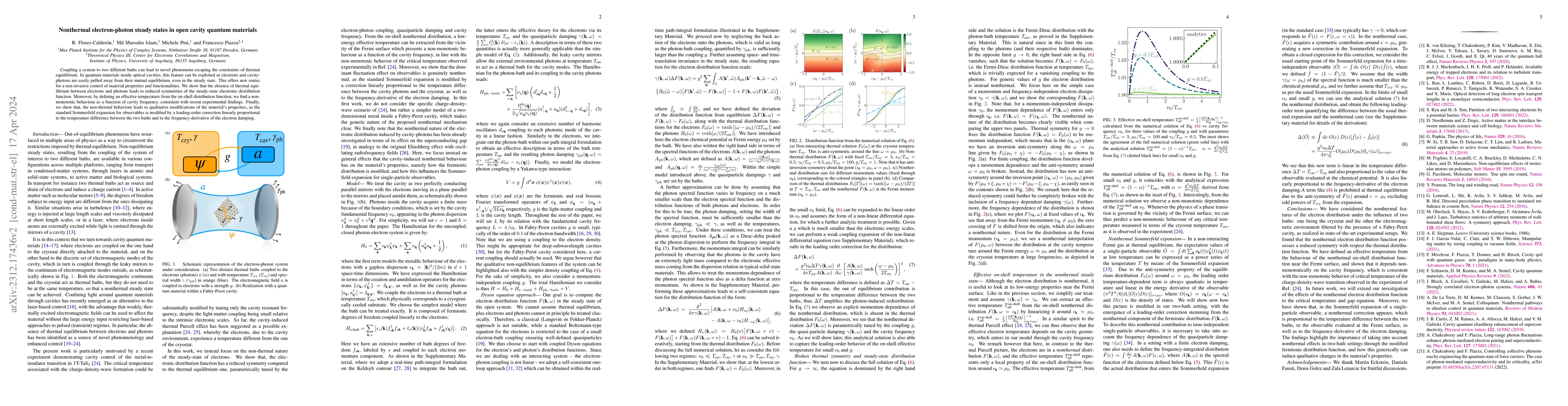 Thumbnail for Nonthermal electron-photon steady states in open cavity quantum
  materials