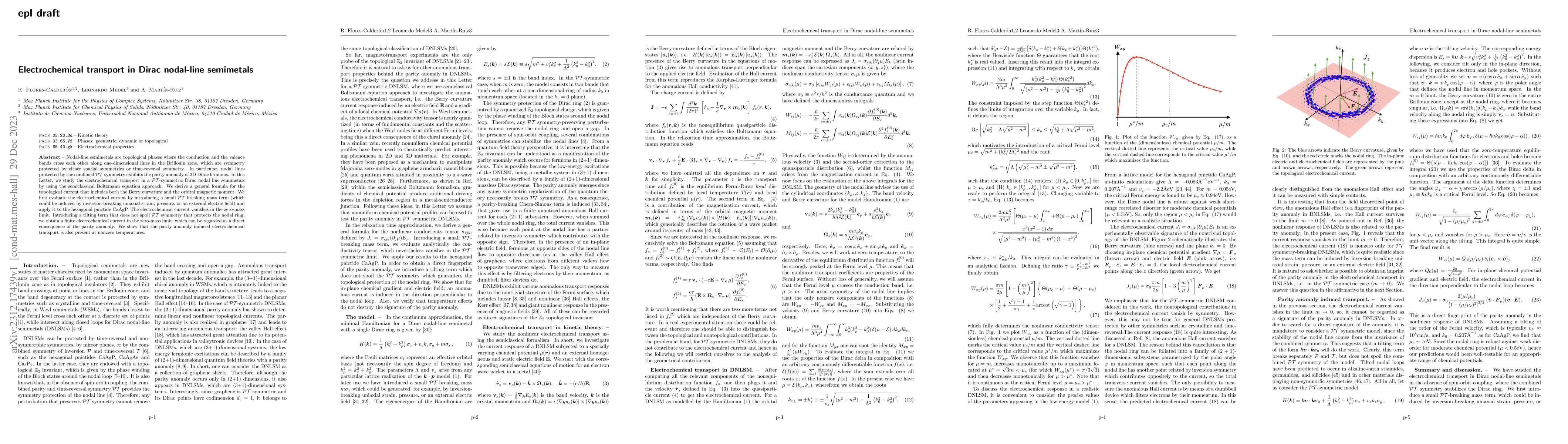 Thumbnail for Electrochemical transport in Dirac nodal-line semimetals