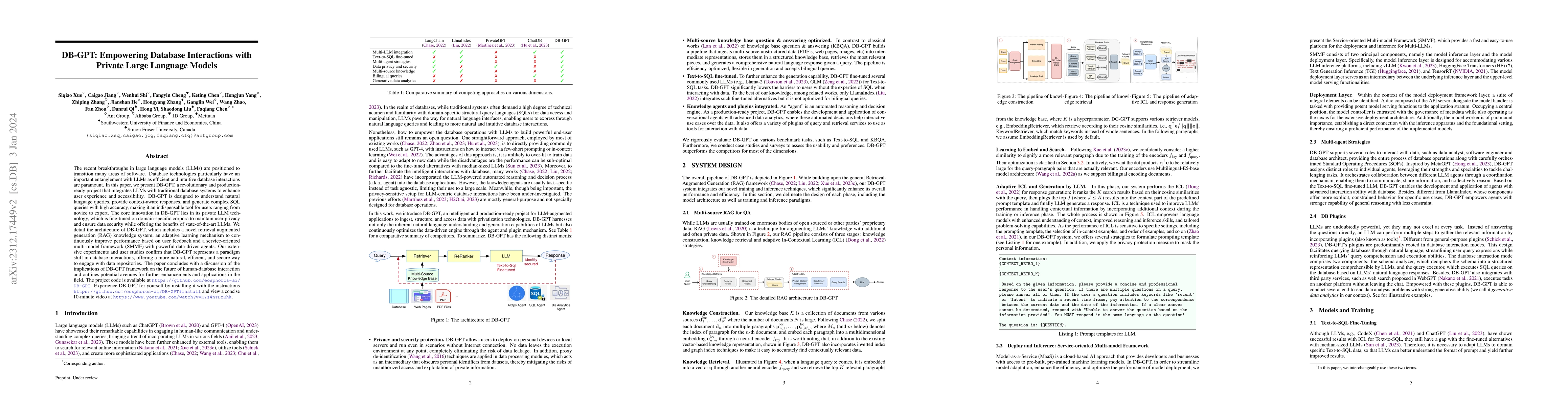 Thumbnail for DB-GPT: Empowering Database Interactions with Private Large Language
  Models