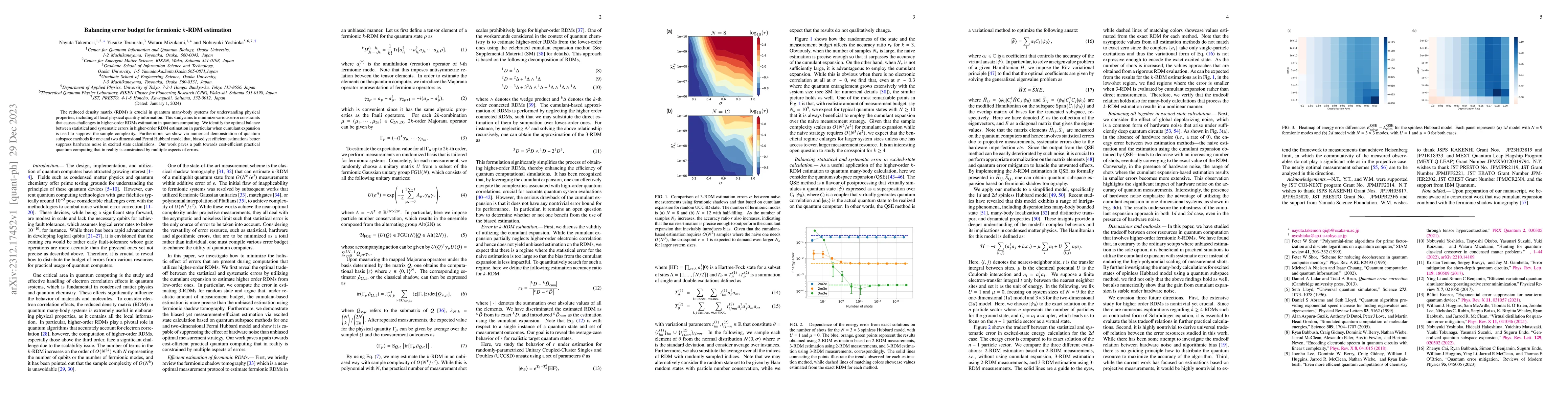 Thumbnail for Balancing error budget for fermionic k-RDM estimation