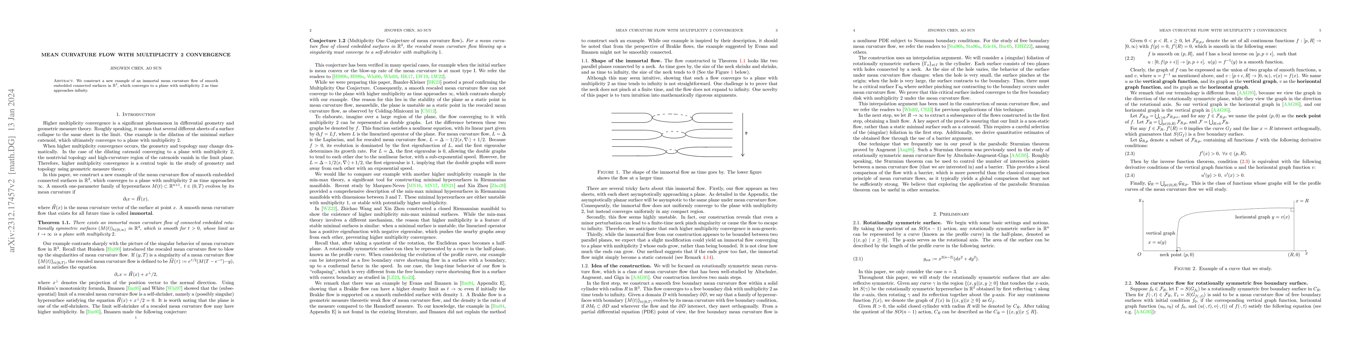 Thumbnail for Mean curvature flow with multiplicity 2 convergence