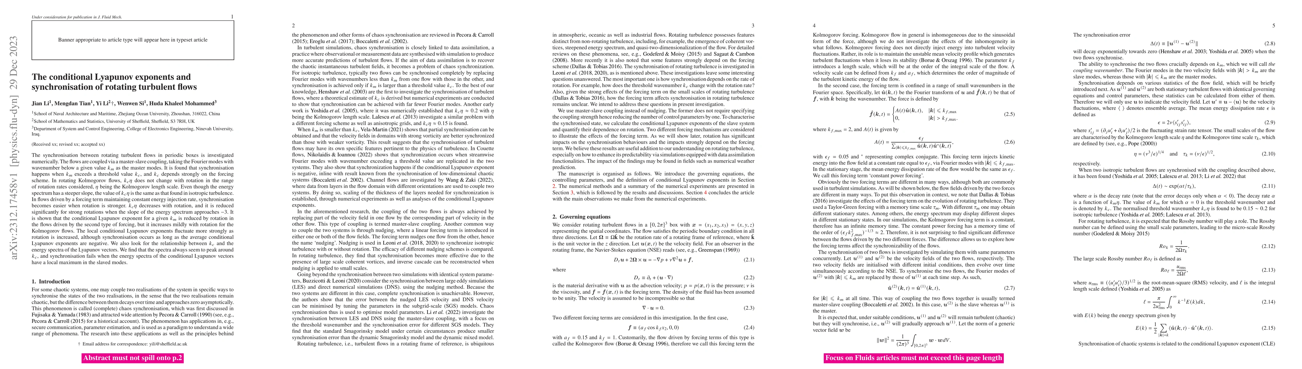 Thumbnail for The conditional Lyapunov exponents and synchronisation of rotating
  turbulent flows