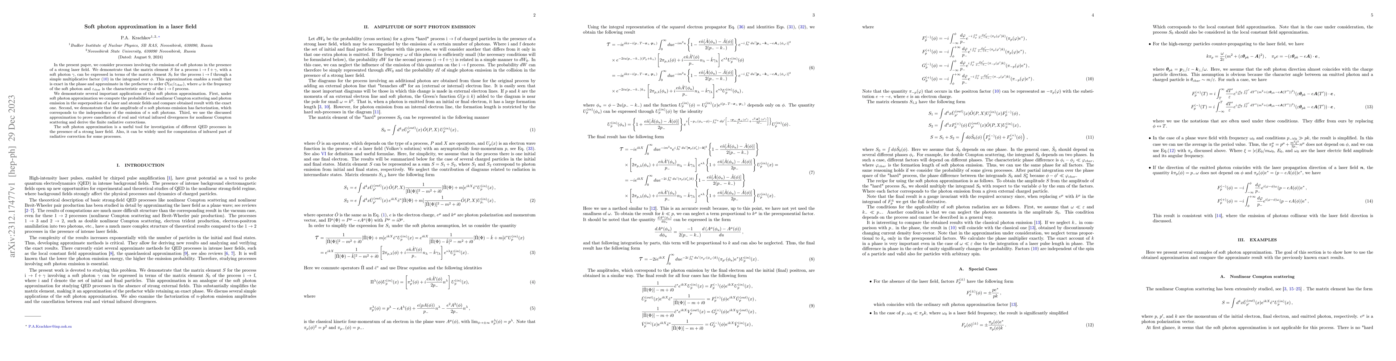 Thumbnail for Soft photon approximation in a laser field