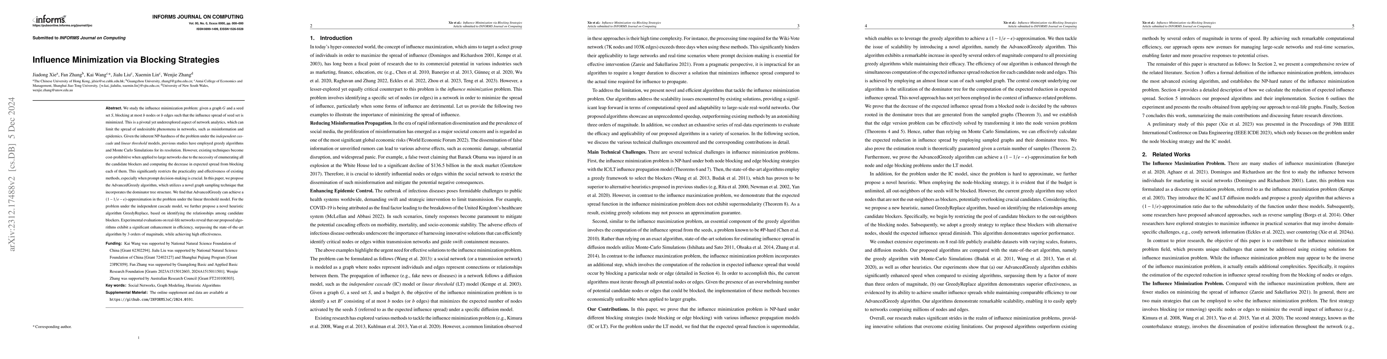 Thumbnail for Influence Minimization via Blocking Strategies