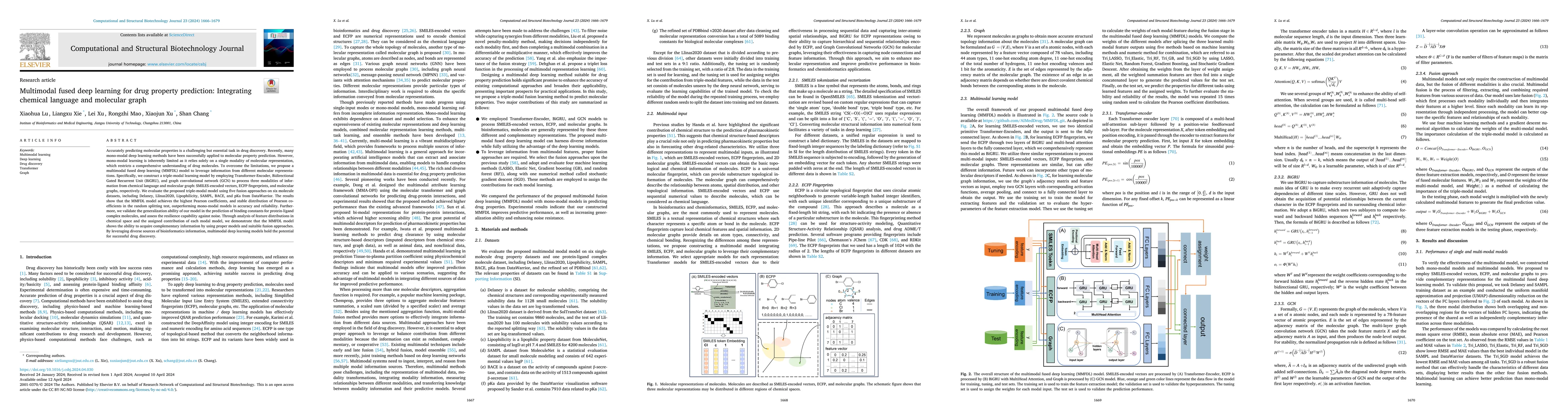 Thumbnail for Integrating Chemical Language and Molecular Graph in Multimodal Fused
  Deep Learning for Drug Property Prediction