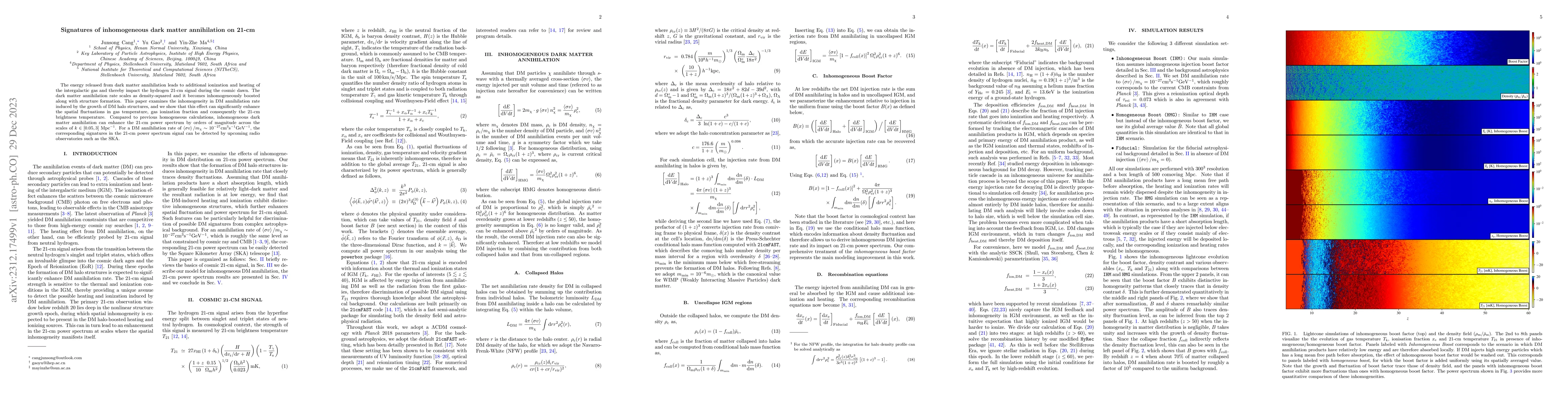 Thumbnail for Signatures of inhomogeneous dark matter annihilation on 21-cm
