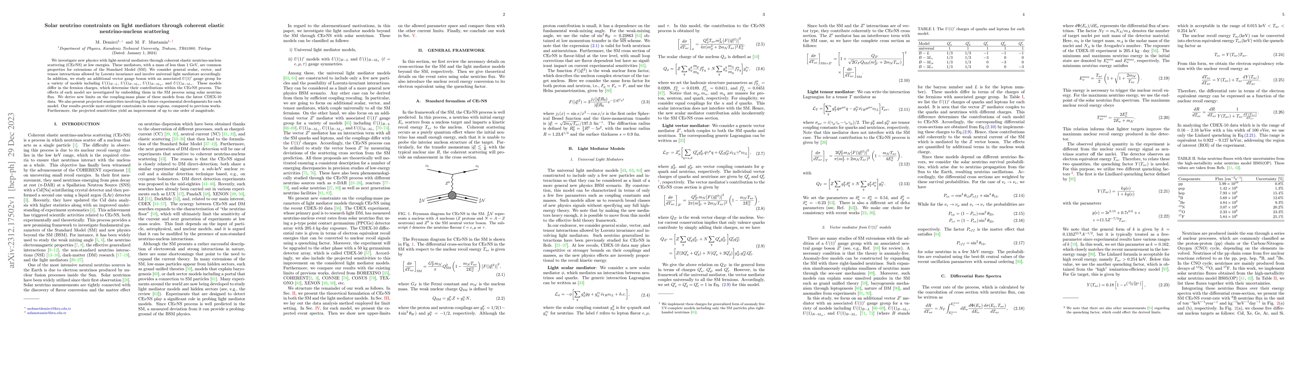 Thumbnail for Solar neutrino constraints on light mediators through coherent elastic
  neutrino-nucleus scattering