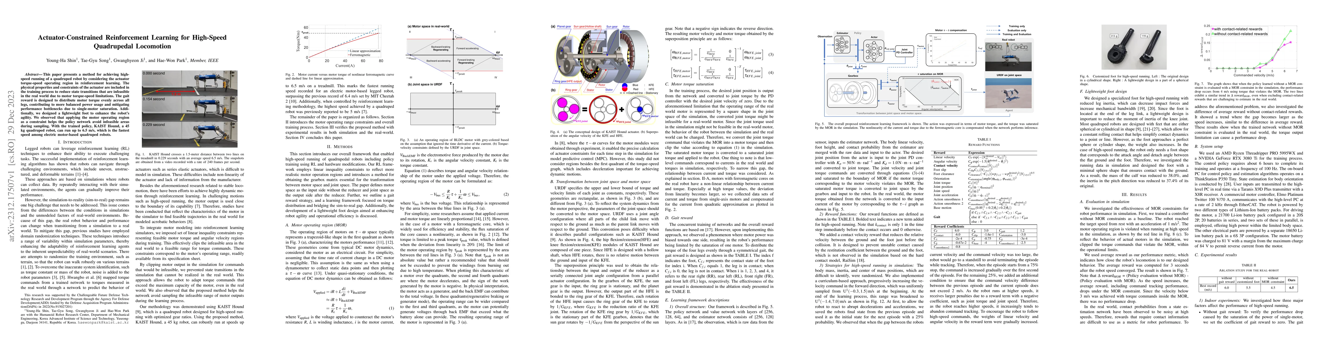 Thumbnail for Actuator-Constrained Reinforcement Learning for High-Speed Quadrupedal
  Locomotion
