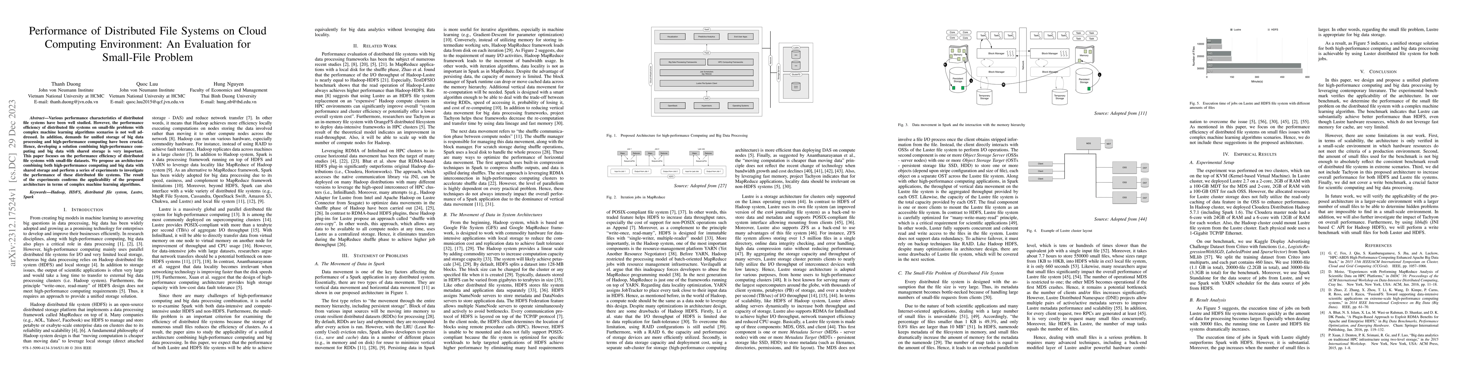 Thumbnail for Performance of Distributed File Systems on Cloud Computing Environment:
  An Evaluation for Small-File Problem