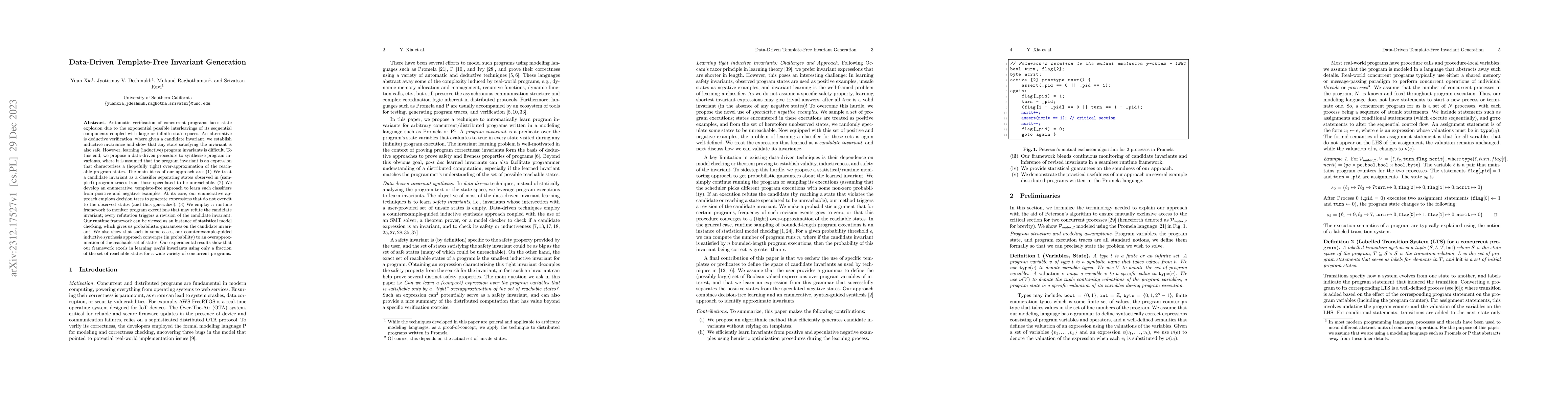 Thumbnail for Data-Driven Template-Free Invariant Generation