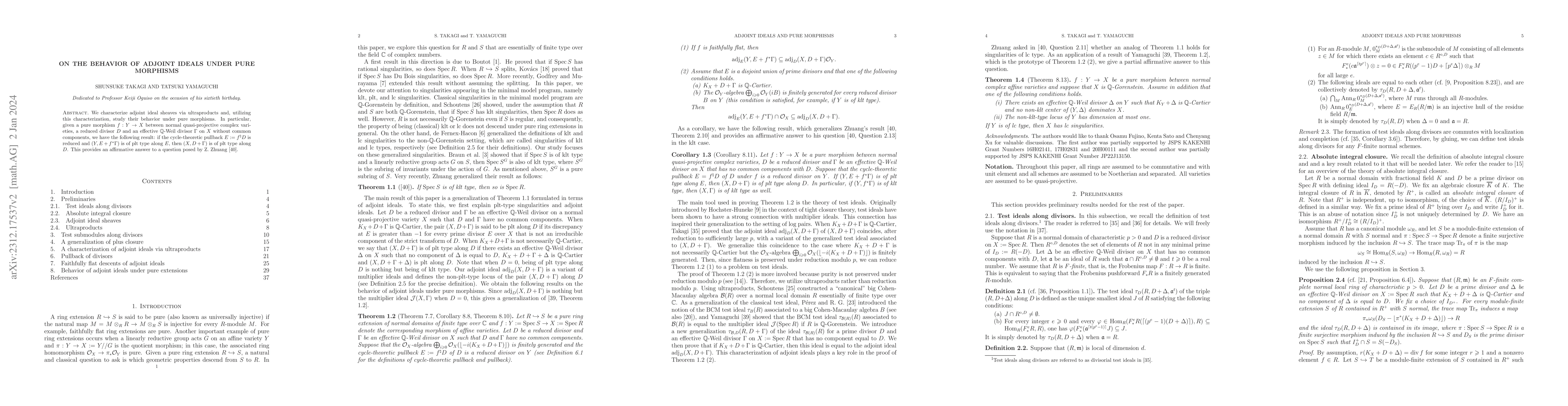 Thumbnail for On the behavior of adjoint ideals under pure morphisms