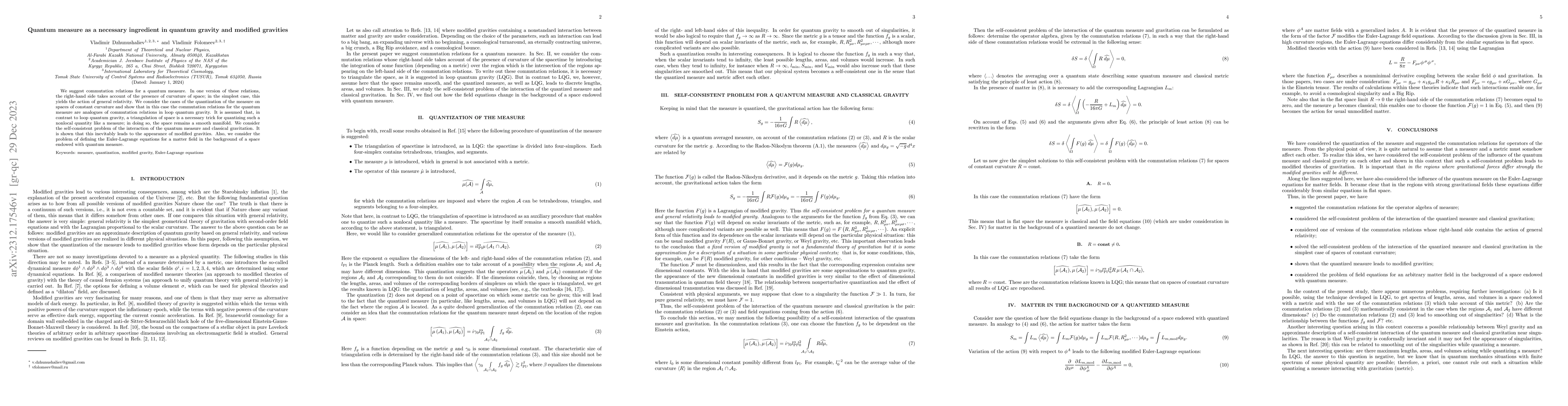Thumbnail for Quantum measure as a necessary ingredient in quantum gravity and
  modified gravities