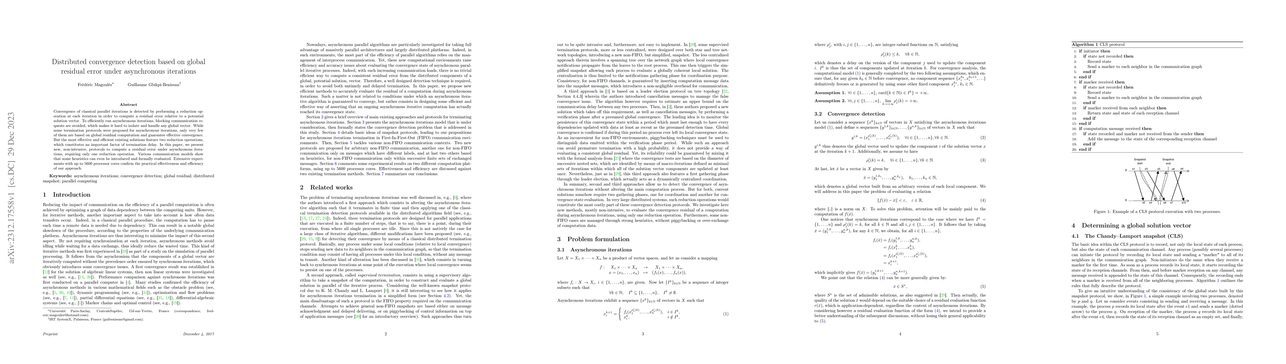 Thumbnail for Distributed convergence detection based on global residual error under
  asynchronous iterations