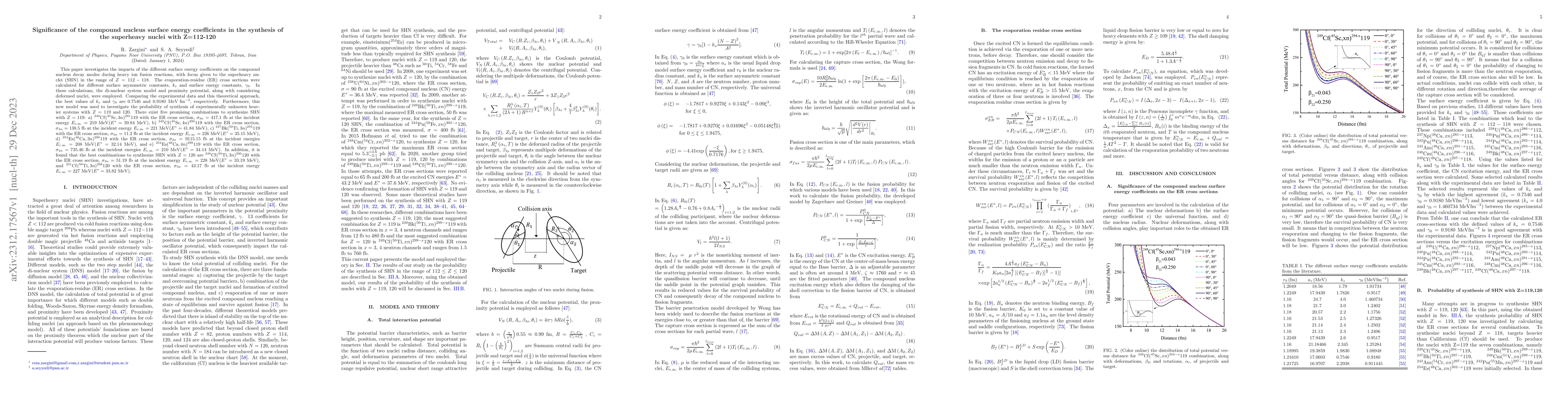 Thumbnail for Significance of the compound nucleus surface energy coefficients in the
  synthesis of the superheavy nuclei with $\textbf{Z=112-120}$