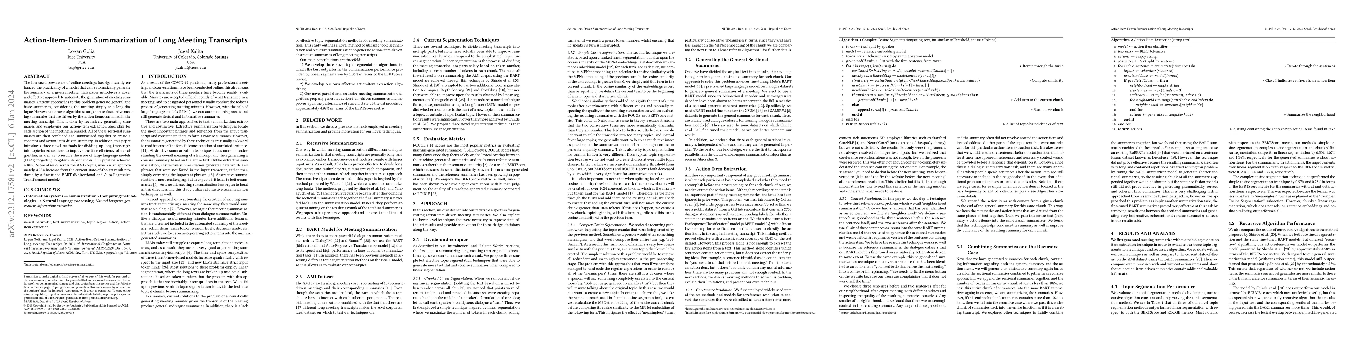 Thumbnail for Action-Item-Driven Summarization of Long Meeting Transcripts