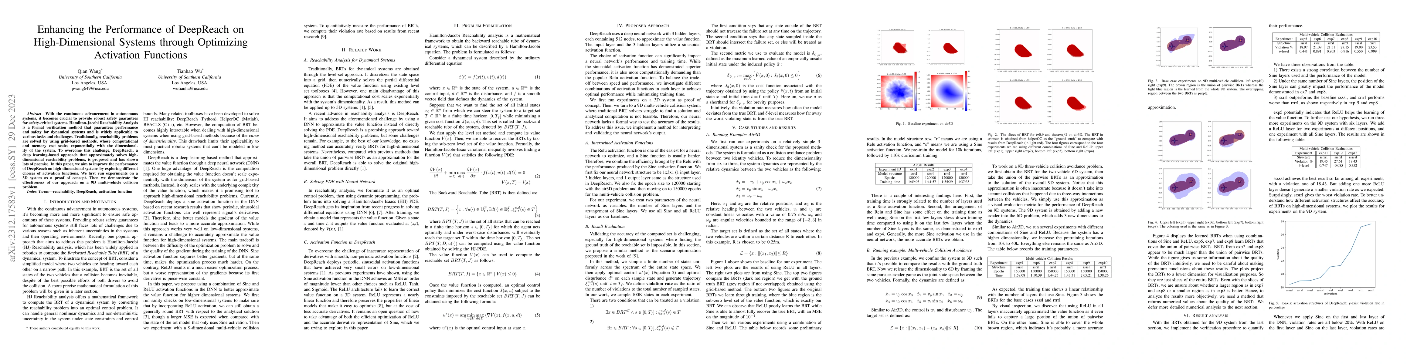 Thumbnail for Enhancing the Performance of DeepReach on High-Dimensional Systems
  through Optimizing Activation Functions
