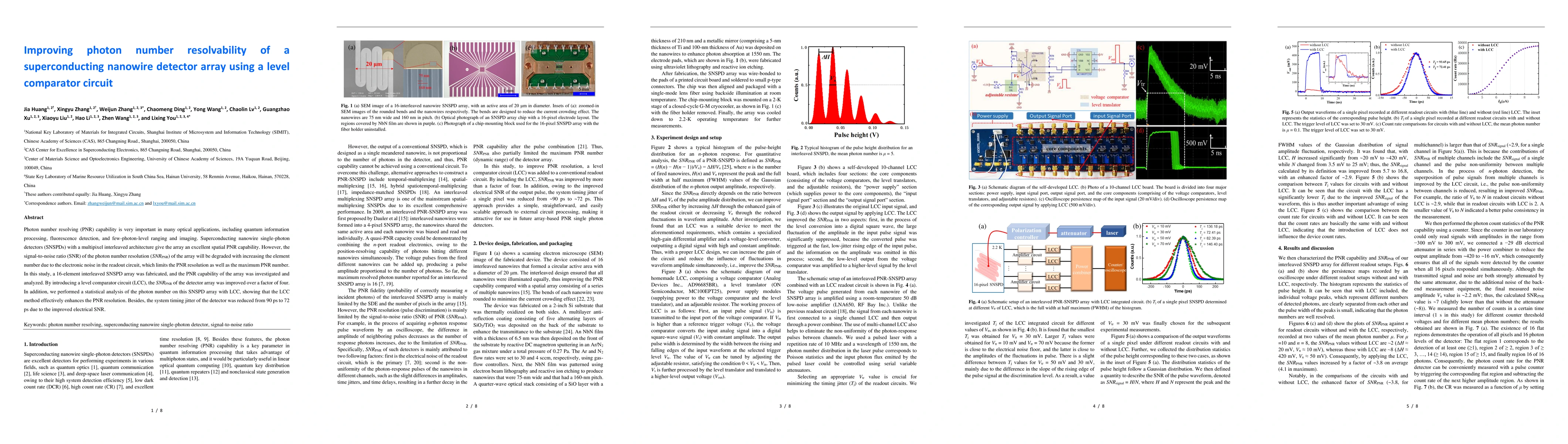 Thumbnail for Improving photon number resolvability of a superconducting nanowire
  detector array using a level comparator circuit