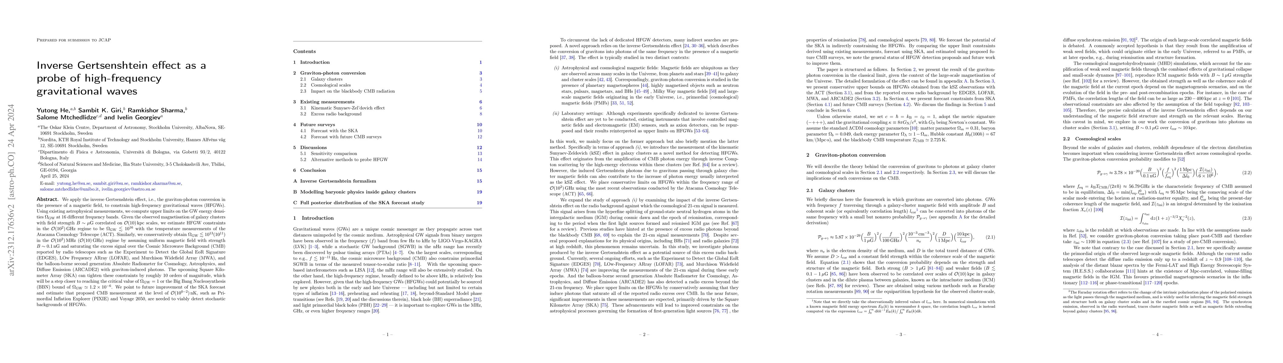 Thumbnail for Inverse Gertsenshtein effect as a probe of high-frequency gravitational
  waves