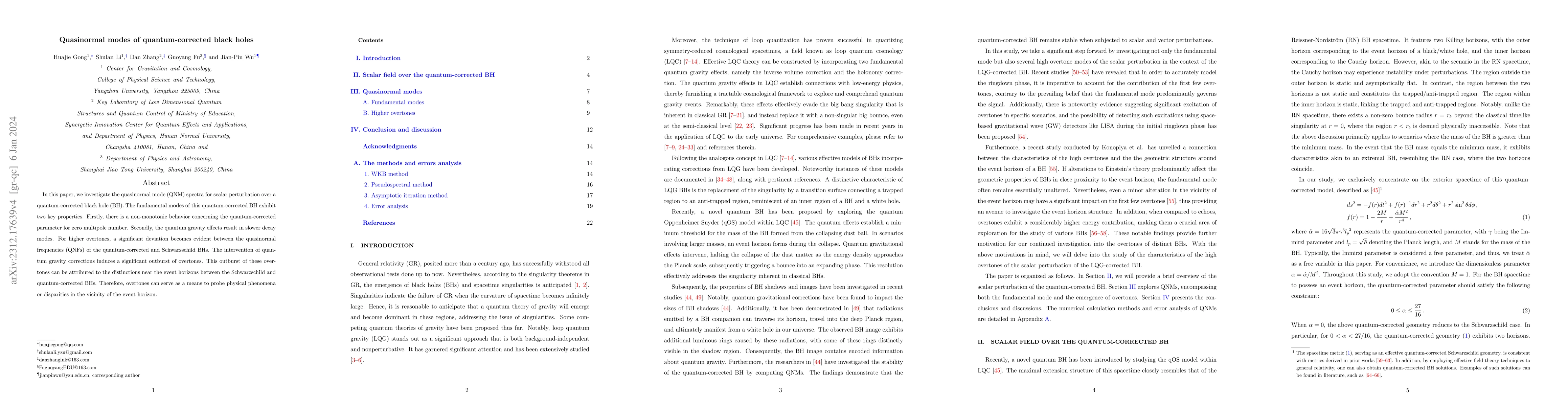 Thumbnail for Quasinormal modes of quantum-corrected black holes