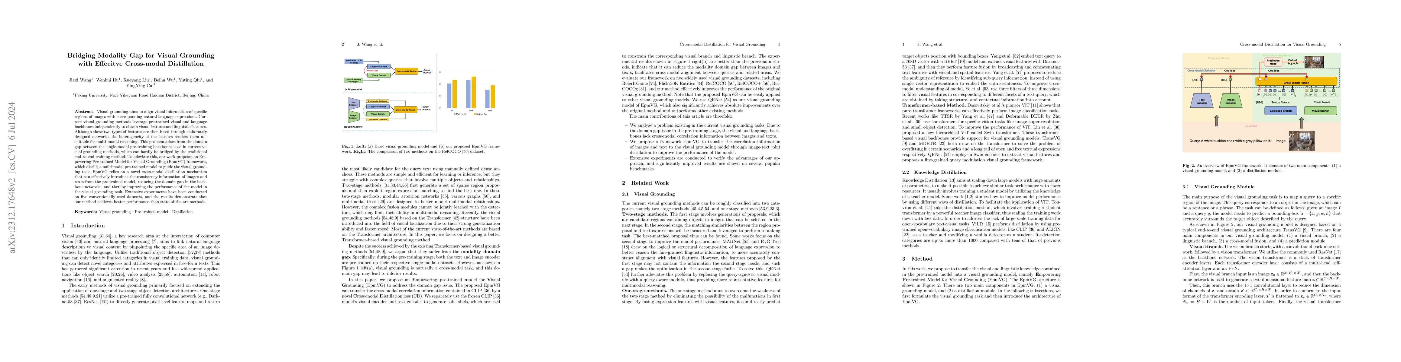Thumbnail for Bridging Modality Gap for Visual Grounding with Effecitve Cross-modal
  Distillation