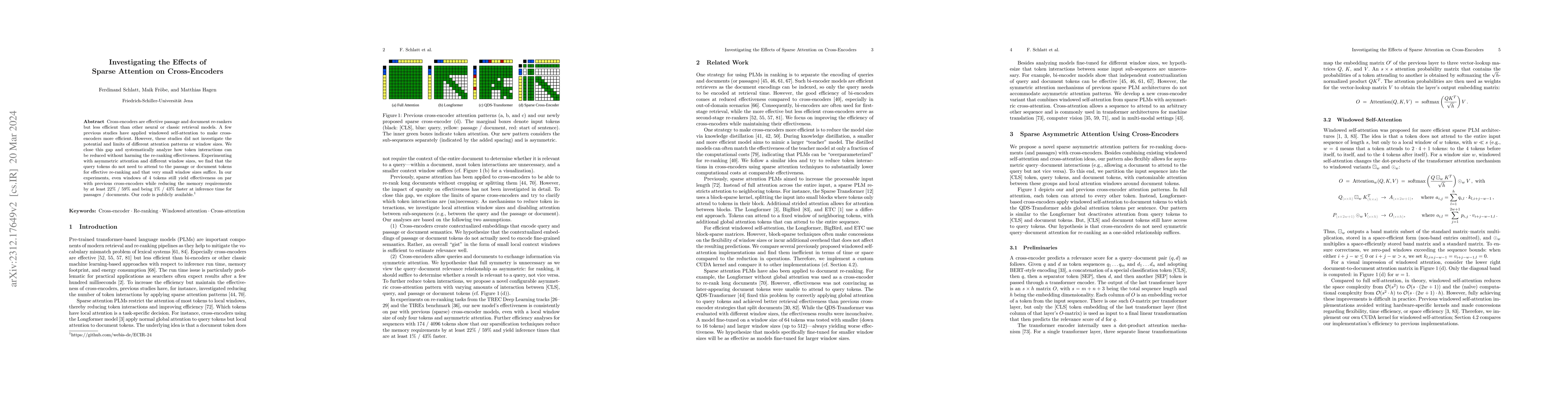 Thumbnail for Investigating the Effects of Sparse Attention on Cross-Encoders