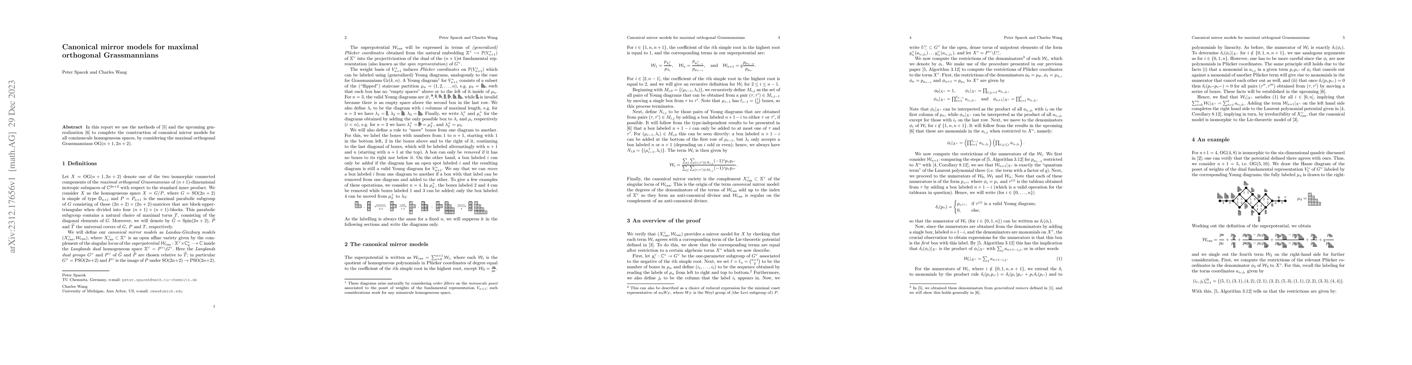 Thumbnail for Canonical mirror models for maximal orthogonal Grassmannians