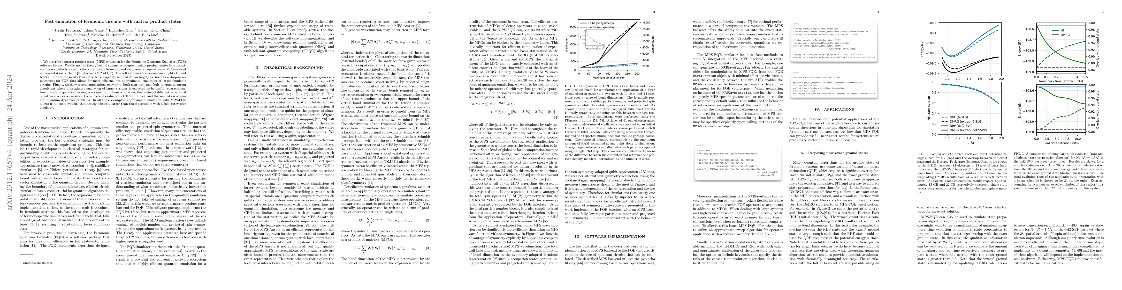 Thumbnail for Fast emulation of fermionic circuits with matrix product states