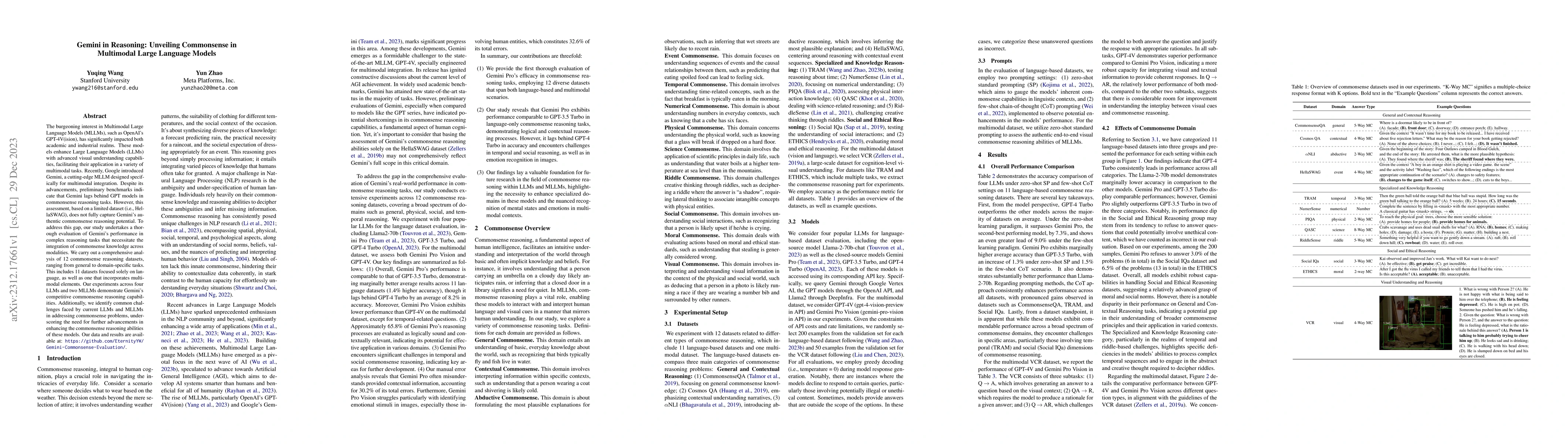 Thumbnail for Gemini in Reasoning: Unveiling Commonsense in Multimodal Large Language
  Models