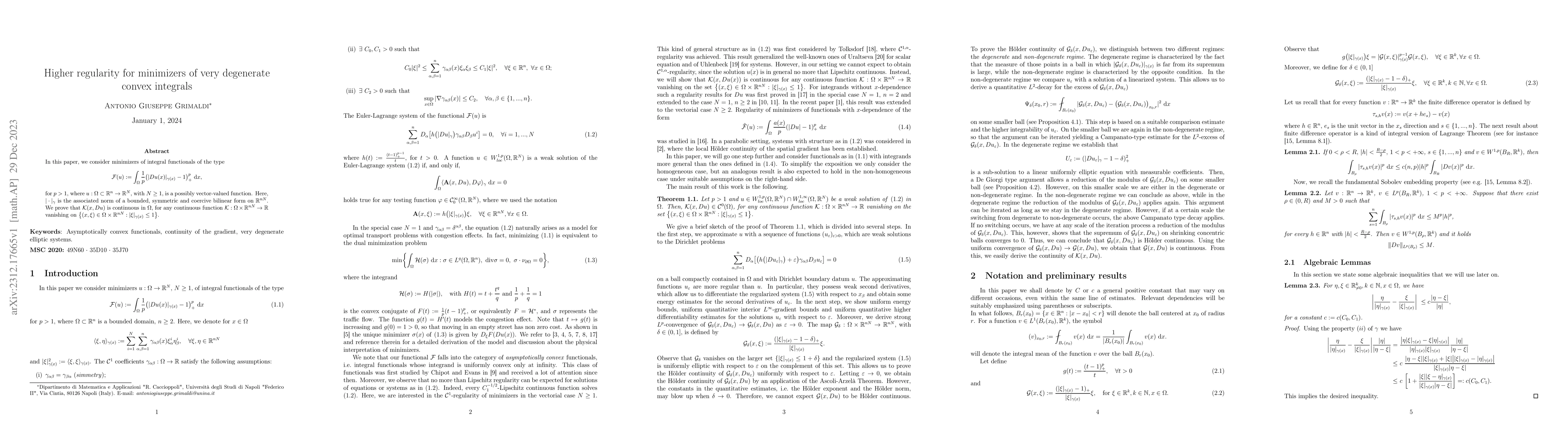 Thumbnail for Higher regularity for minimizers of very degenerate convex integrals