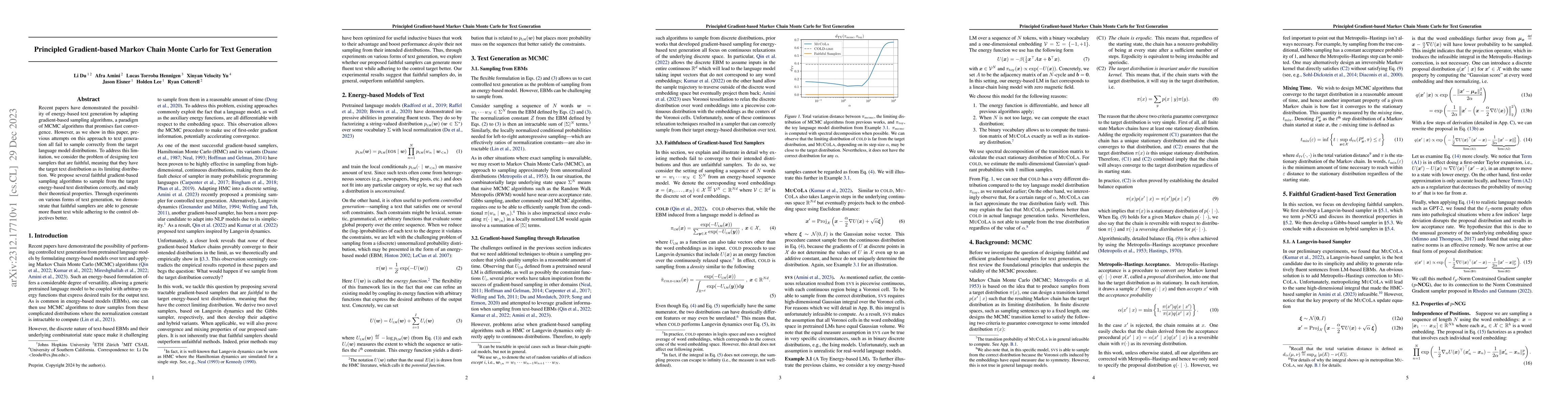 Thumbnail for Principled Gradient-based Markov Chain Monte Carlo for Text Generation