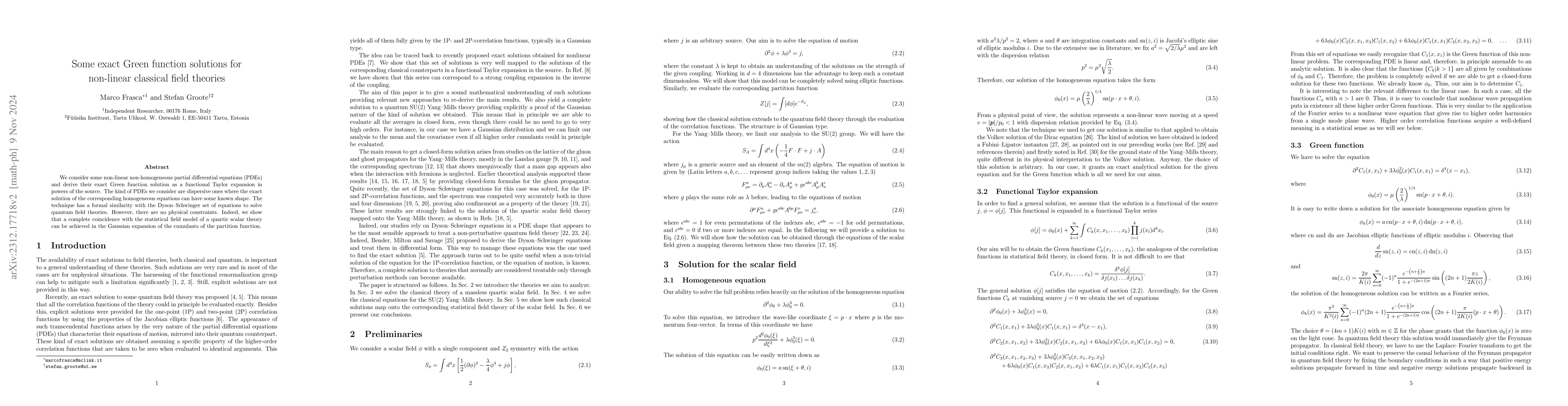 Thumbnail for Exact solutions to non-linear classical field theories