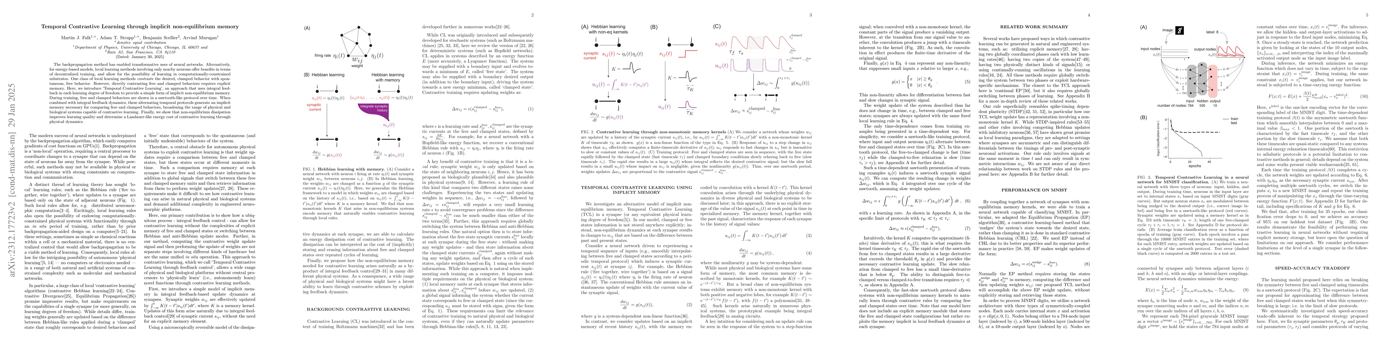Thumbnail for Contrastive learning through non-equilibrium memory